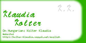 klaudia kolter business card